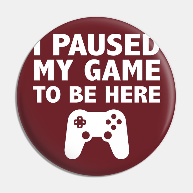 I Paused My Game To Be Here Pin by animericans