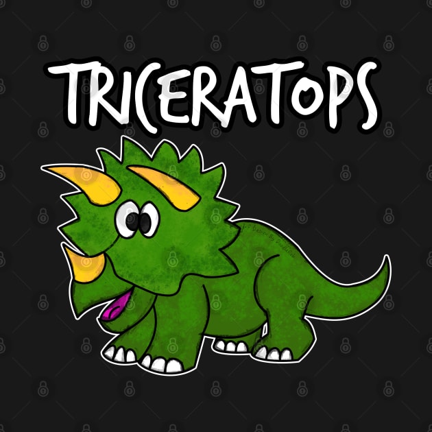 Doodle Triceratops Dinosaur Herbivorous Jurassic Kids Funny by doodlerob