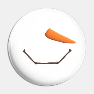 Smiling Snowman Face with Carrot Nose Pin