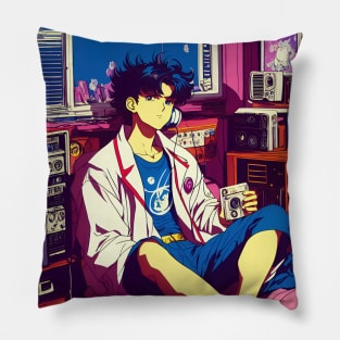 Lost in Lofi World - Japanese anime aesthetic 90s Pillow