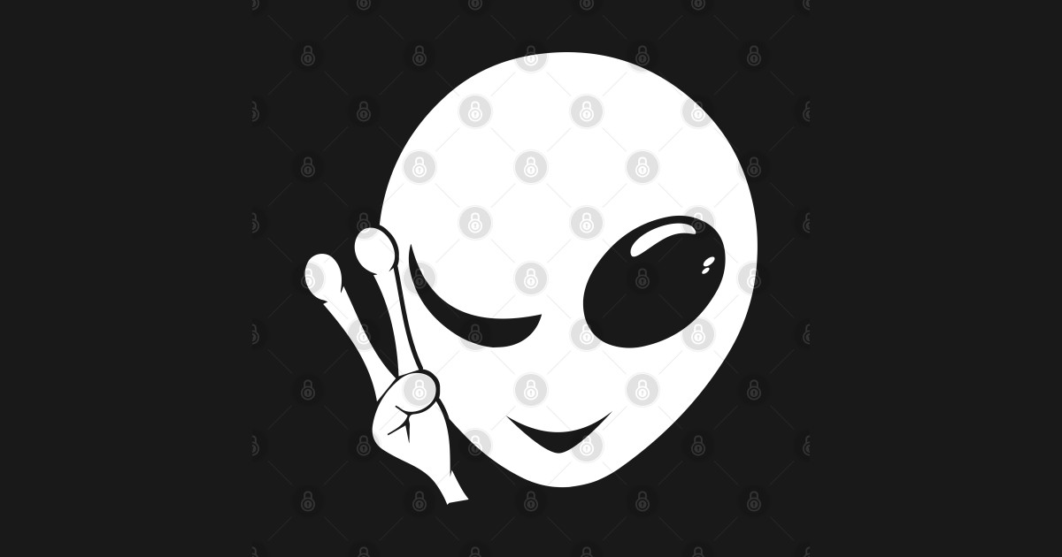 Alien Head Peace Sign Alien Head Sticker Teepublic 7610