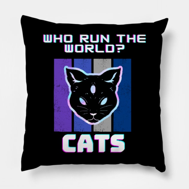 Cat run the world! -cool cat Pillow by AWhouse 