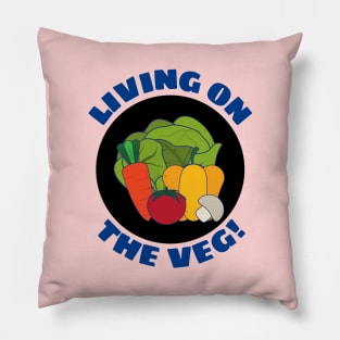 Living on the Veg | Vegetables Pun Pillow