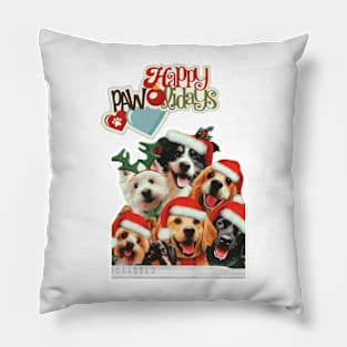 happy pawlidays Pillow