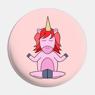 Unicorn meditating Pin