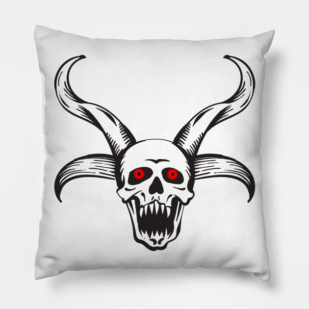 Halloween Scary Red Eye Skull Pillow by holidaystore