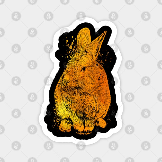 Colorful rabbit Magnet by Modern Medieval Design