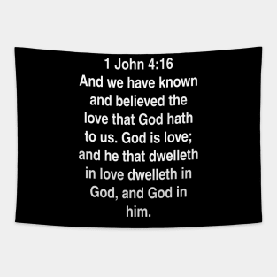 1 John 4:16  King James Version (KJV) Bible Verse Typography Tapestry