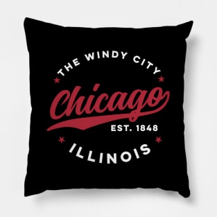 Chicago Windy City Illinois America Nick Red Pillow