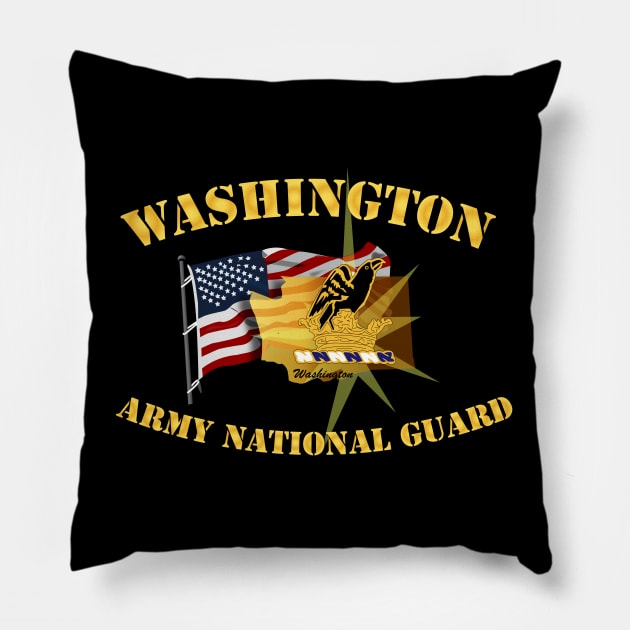 Washington - ARNG w Flag Pillow by twix123844