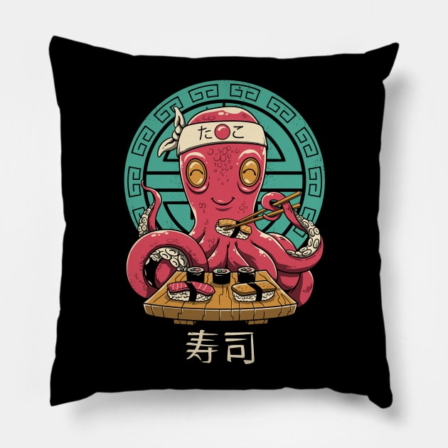 Octo Sushi Bar Pillow by Vincent Trinidad Art