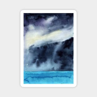 Watercolor landscape sky clouds Magnet