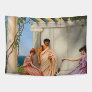 Playtime by John William Godward Tapestry