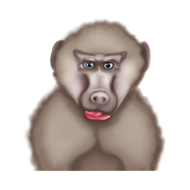 Cute Baboon Drawing by Play Zoo