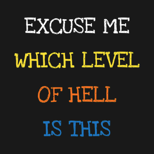 Excuse Me Which Level Of Hell Is This Funny Saying Joke T-Shirt