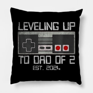 Leveling Up To Dad of 2 Leveled Up Video Pillow