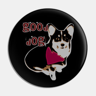 Good Dog Muffin Retro Corgi Pin