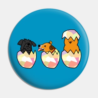 Funny Easter Egg Surprise Puppies and Chicken Pin