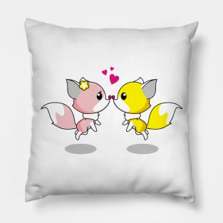 Little foxes in love. Pillow