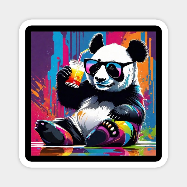 Cool Colorful Panda Bear Magnet by A.i. Monster Designs