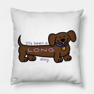 Long Day Dachshund Pillow