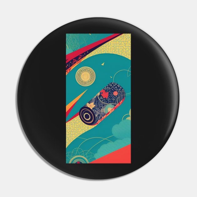 Surfboard on the Waves Pin by AnimeBlaque