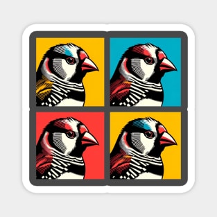 Pop Zebra Finch Art - Cool Birds Magnet