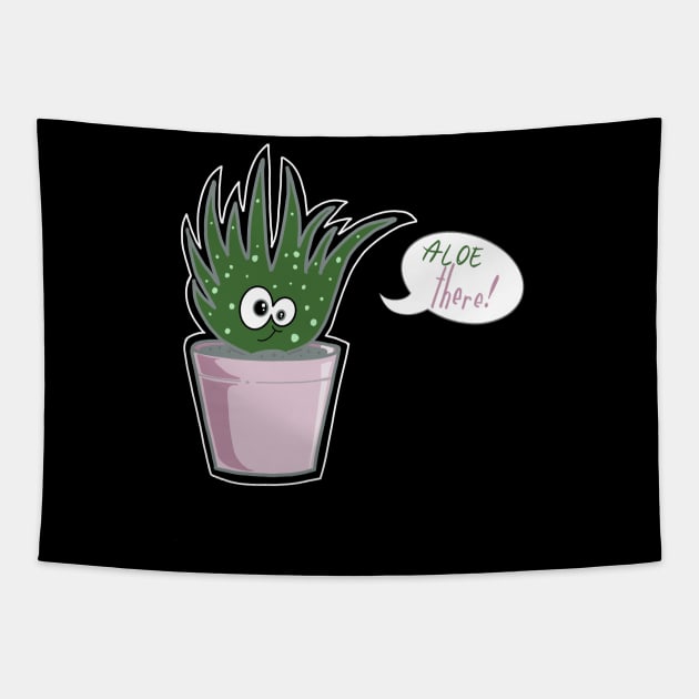 Aloe there  kawaii succulent Tapestry by CALLAILLUSTRATE