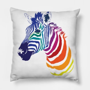 Rainbow Zebra Pillow