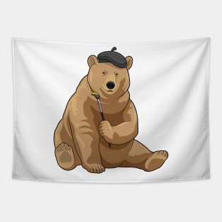 Bear Painter Paint brush Tapestry