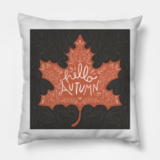 Hello Autumn Leaf Pillow