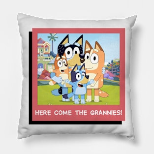 Bluey Family Love - Here Come The Grannies Pillow