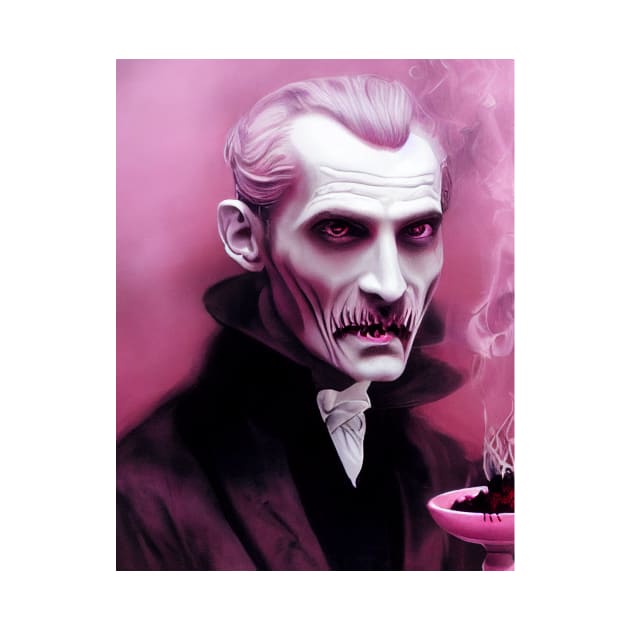 Halloween Creepy Pink Dracula Type Man by Prairie Ridge Designs