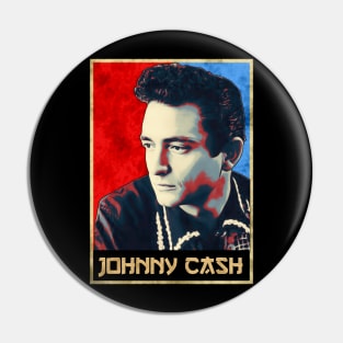 Black retro Johnny Cash Pin