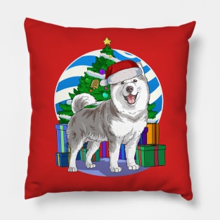 Alaskan Malamute Dog Cute Santa Christmas Gift Pillow