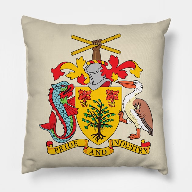 Coat of arms of Barbados and National Emblems Pillow by Webdango