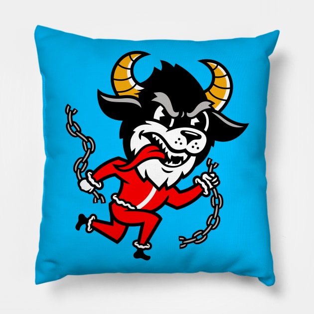 Krampus Mascot Logo Pillow by CC0hort