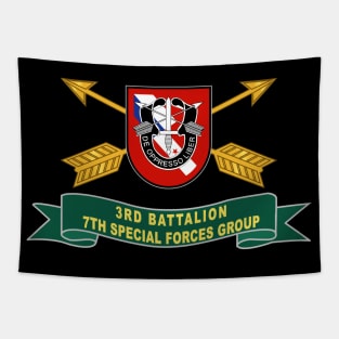 3rd Battalion, 7th Special Forces Group - 2 Rows Cbo - Flash w Br - Ribbon X 300 Tapestry