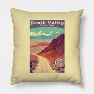 Death Valley National Park Vintage Travel  Poster Pillow