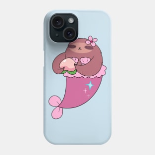 Peach Fruit Mermaid Sloth Phone Case