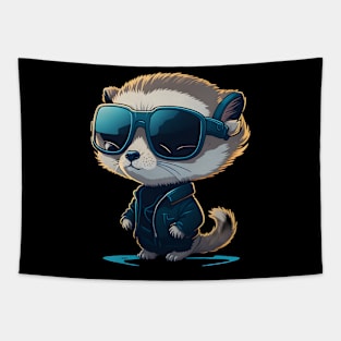 Cute Ferret with Sunglasses Tapestry