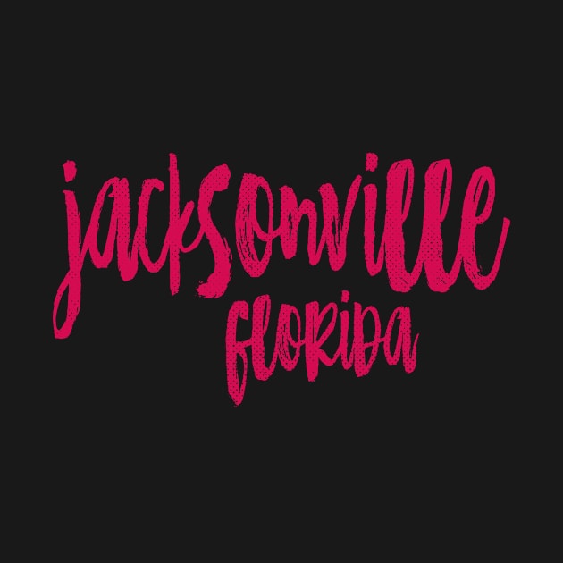 Jacksonville Florida - FL State Paint Brush Retro Red/Pink College Typography by thepatriotshop