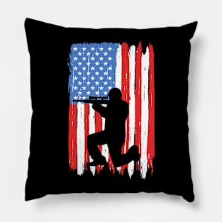 American Flag Airsoft Graphic Pillow