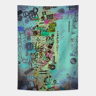 Tag Style Urban Stickers NYC Graffiti Tapestry