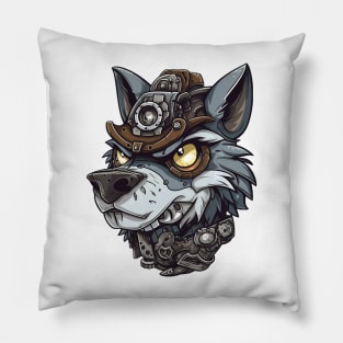 Derpy steampunk wolf Pillow