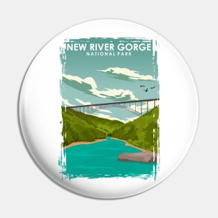 New River Gorge National Park Travel Poster Pin