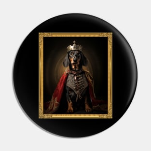 Distinguished Dachshund - Medieval German King (Framed) Pin