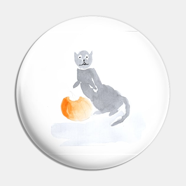 cat, pumpkin, animal, cute, holiday, Halloween, illustration, watercolor, festive, good mood, autumn, autumn Pin by grafinya