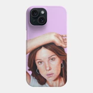 Millie Bobby Brown realistic portrait Phone Case