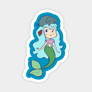 Mermaid and Tiny Elephant Magnet